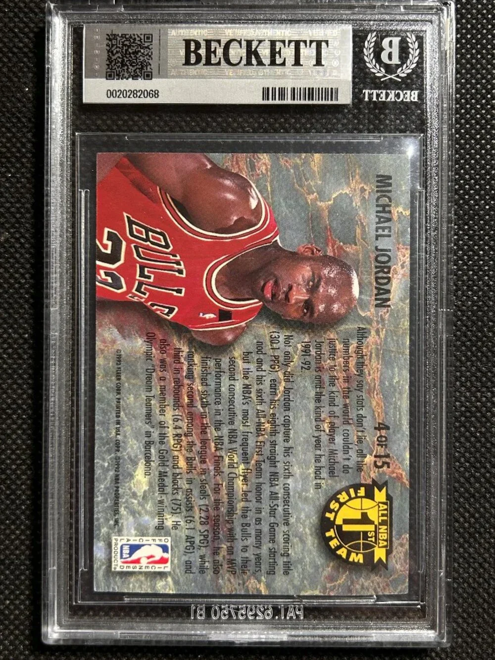1992 ULTRA ALL-NBA #4 MICHAEL JORDAN BULLS HOF BGS 9 MINT